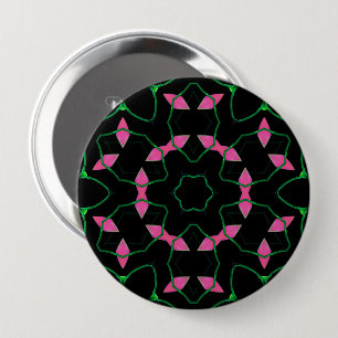 Smaragd- und Rosa-Kaleidoskop Button
