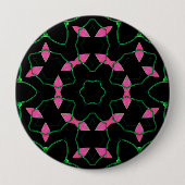 Smaragd- und Rosa-Kaleidoskop Button (Vorderseite)
