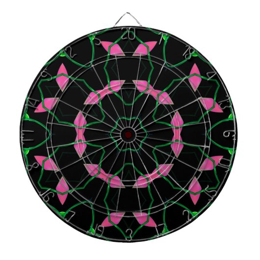 Smaragd- und Rosa-Kaleidoskop  Dartscheibe (vorne)