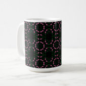 Smaragd- und Rosa-Kaleidoskop Kaffeetasse (Vorderseite Links)