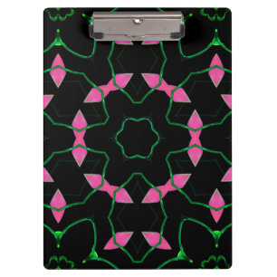 Smaragd- und Rosa-Kaleidoskop Klemmbrett