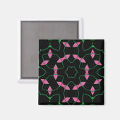 Smaragd- und Rosa-Kaleidoskop Magnet (Vorderseite/Rückseite)