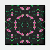 Smaragd- und Rosa-Kaleidoskop Magnet (Vorne)