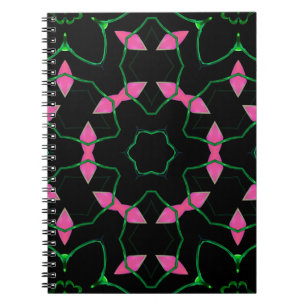 Smaragd- und Rosa-Kaleidoskop Notizblock
