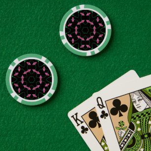Smaragd- und Rosa-Kaleidoskop Pokerchips