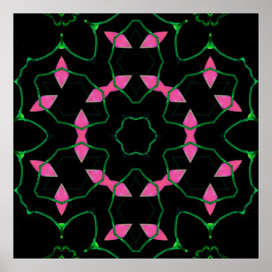 Smaragd- und Rosa-Kaleidoskop  Poster
