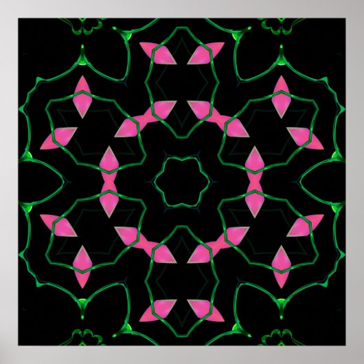 Smaragd- und Rosa-Kaleidoskop Poster (Vorne)