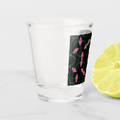 Smaragd- und Rosa-Kaleidoskop Schnapsglas (Links)
