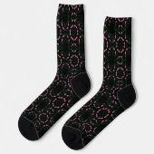 Smaragd- und Rosa-Kaleidoskop Socken (Linkes Detail)