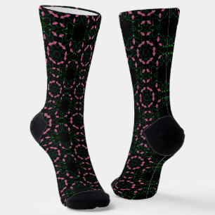 Smaragd- und Rosa-Kaleidoskop Socken