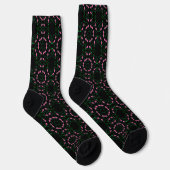 Smaragd- und Rosa-Kaleidoskop Socken (Rechts)