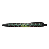 Smaragd- und Rosé-Blumenmuster Stift (Oberseite)