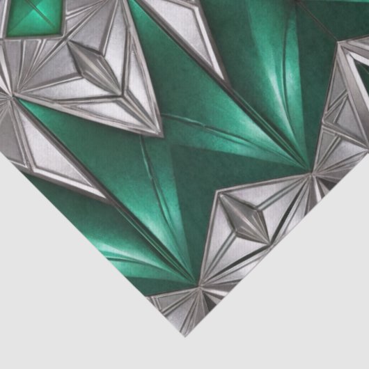 Smaragd und silber modernes Muster Seidenpapier (Detail)