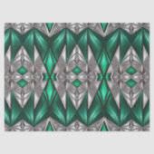 Smaragd und silber modernes Muster Seidenpapier (Vorderseite)