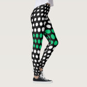 Smaragd und White Polka Dot Pattern Leggings (Rechts)