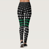 Smaragd und White Polka Dot Pattern Leggings (Rückseite)