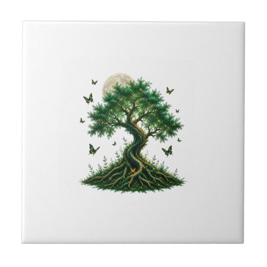 Smaragd-Zauberbaum-Latte-Macchiato-Tasse Fliese (Vorderseite)