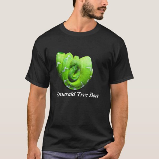 Smaragdbaum-Boa-grundlegender dunkler T - Shirt (Vorderseite)