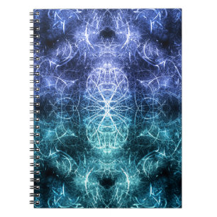 Smaragdblaue kristalline Energie-Fraktal-Kunst Notizblock