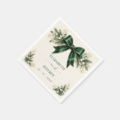 Smaragdbogen Botanische Florale Winterhochzeit Serviette (Ecke)