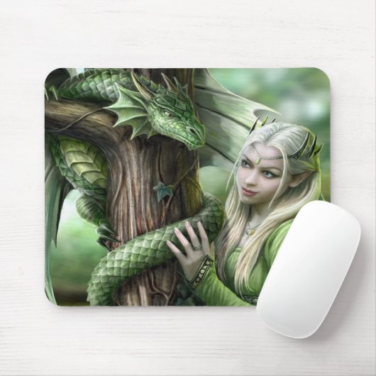 Smaragddrache u. Elf Mousepad (Mit Mouse)