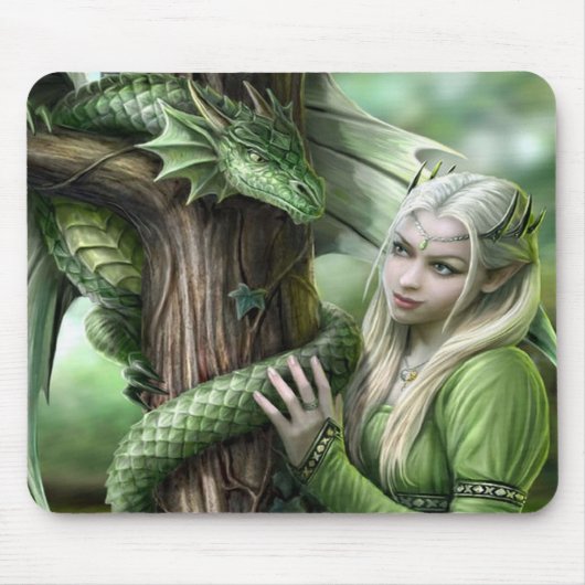 Smaragddrache u. Elf Mousepad (Vorne)
