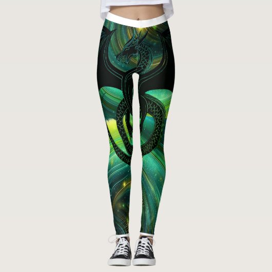 Smaragddrachen-Leggings Leggings (Vorderseite)