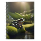 Smaragde Stille: Ein grüner Frosch am Fluss Notizblock (Vorderseite)