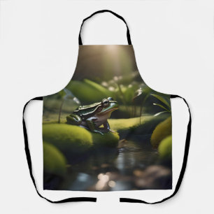 Smaragde Stille: Ein grüner Frosch am Fluss Schürze