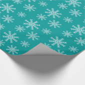Smaragde und weiße Schneeflocken Geschenkpapier (Ecke)