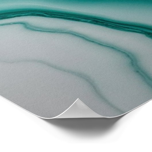 Smaragde Venen: Abstrakter Marmorfluss ✨ 💚 🖤 Poster (Ecke)