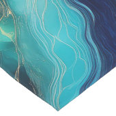 Smaragde Wellen: Kobalt und Aquamarine blaue Abstr Kurzer Tischläufer (Ecke)