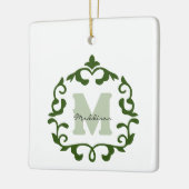 Smaragdenname und anfänglicher Keepake Keramikornament (Links)