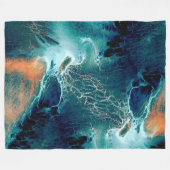 Smaragdfarbenen Gezeiten in Bewegung Fleecedecke (Vorderseite (Horizontal))