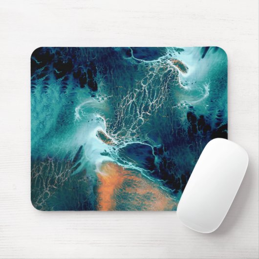 Smaragdfarbenen Gezeiten in Bewegung Mousepad (Mit Mouse)