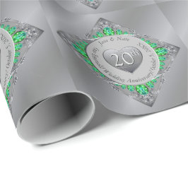 Smaragdfarbenes Wrapping Paper zum 20. Jahrestag d Geschenkpapier