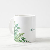Smaragdfarn Personalisiert Kaffeetasse (Vorderseite Links)