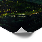 Smaragdgalaxie Nachthimmel über Bergwald Poster (Ecke)