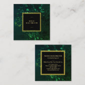 *~* SMARAGDgrün-abstraktes SCHWARZES Quadratische Visitenkarte (Vorne/Hinten)