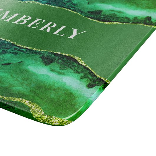 Smaragdgrün agate Marmorname Schneidebrett (Ecke)