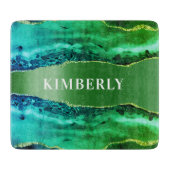 Smaragdgrün agate Marmorname Schneidebrett (Vorderseite)