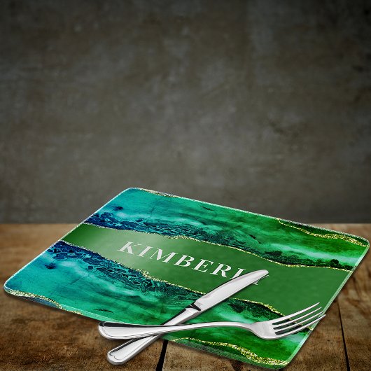 Smaragdgrün agate Marmorname Schneidebrett