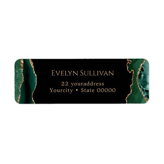 Smaragdgrün agdfarbenes Rücksendezeichen (Vorne)