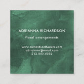 Smaragdgrün-Aquarell mit modischen Punkten Quadratische Visitenkarte (Rückseite)