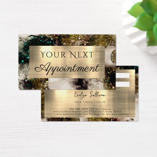 Smaragdgrün-Aquarelltermin-Karte (Schreibtisch)