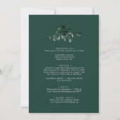 Smaragdgrün auf einer Hochzeit Einladung (Rückseite)