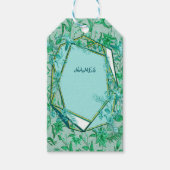 Smaragdgrün auf einer Skulptur texturiert Geschenkanhänger (Vorderseite)