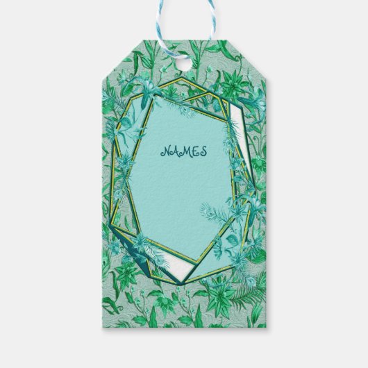 Smaragdgrün auf einer Skulptur texturiert Geschenkanhänger (Vorderseite)