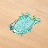 Smaragdgrün auf einer Skulpturenstruktur Acryleinladungen (Ablage )