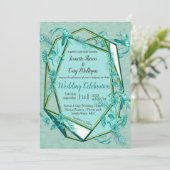 Smaragdgrün auf einer Skulpturenstruktur Einladung (Stehend Vorderseite)